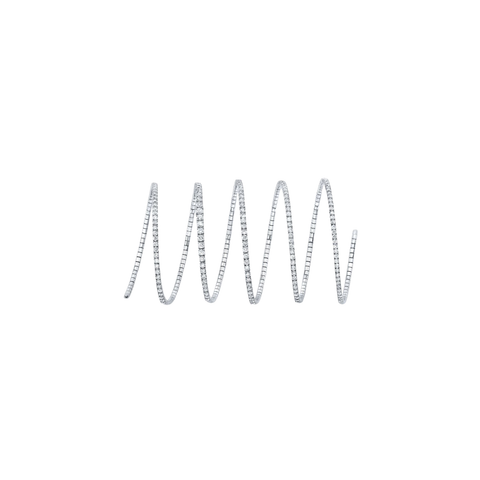 18kt White Gold 9.20ct 5 Row Coil Diamond Bracelet