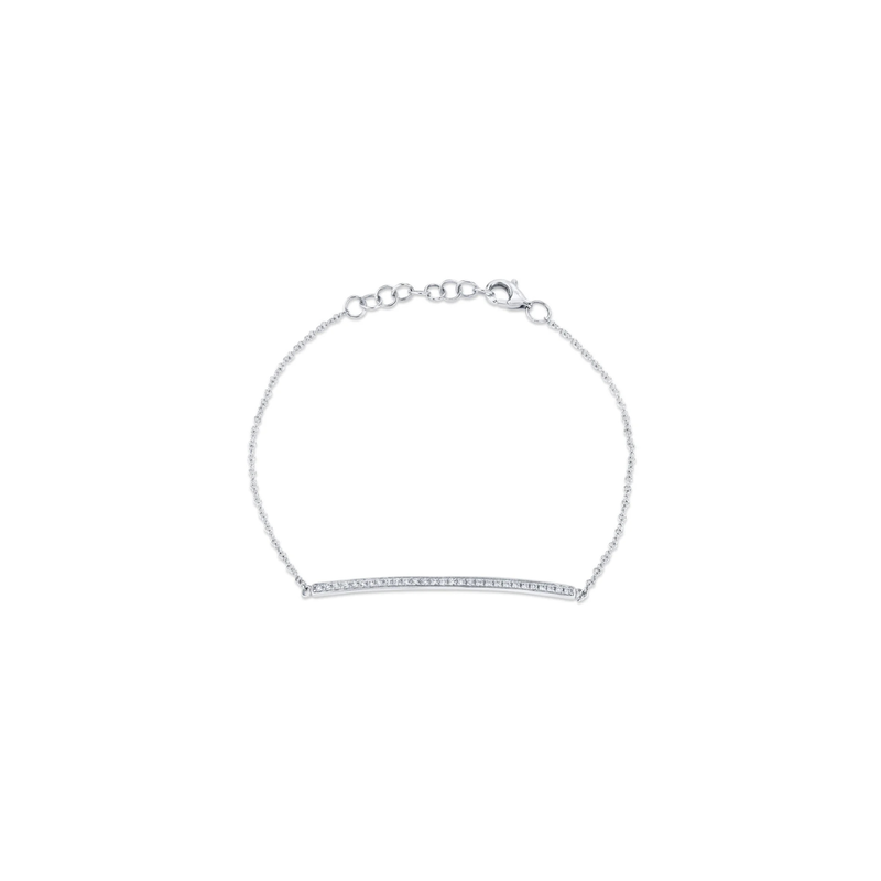Kate 14K White Gold 0.17ct Diamond Bar Bracelet