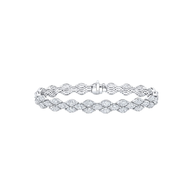 Rahaminov Diamonds Jewelry - 18kt White Gold 14.08ct Diamond Bracelet | Manfredi Jewels