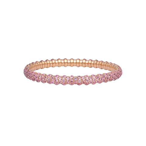 18K Rose Gold & Pink Sapphire Domed Stretch Bracelet