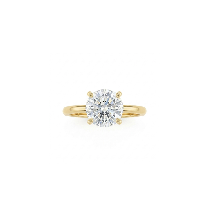 Round Brilliant Cut 1.93ct Yellow Gold Diamond Engagement Ring