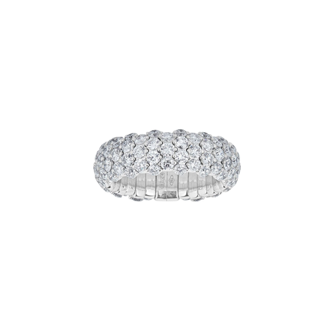 Zydo 18K White Gold & Diamond Domed Stretch Ring