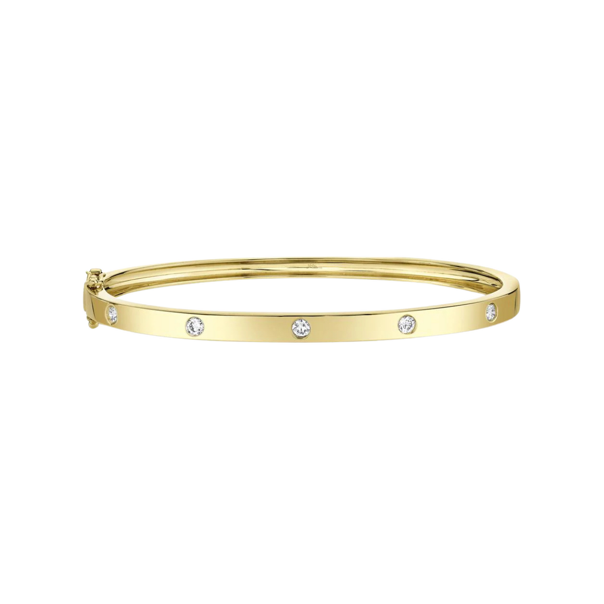 Shy Creation Bracelet - Kate 14K Yellow Gold & Diamond Bangle | Manfredi Jewels