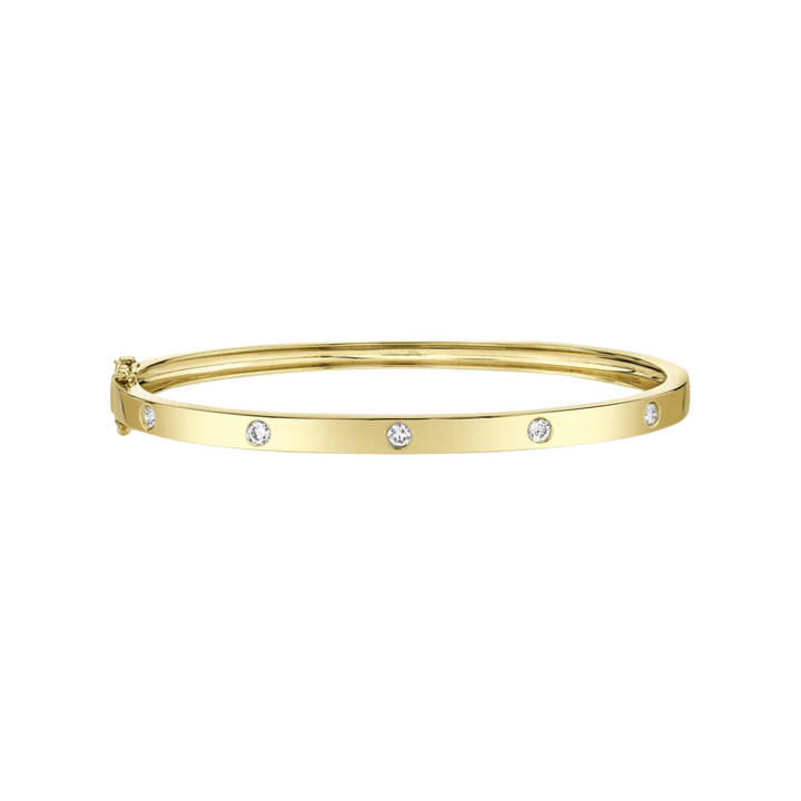 Shy Creation Bracelet - Kate 14K Yellow Gold & Diamond Bangle | Manfredi Jewels