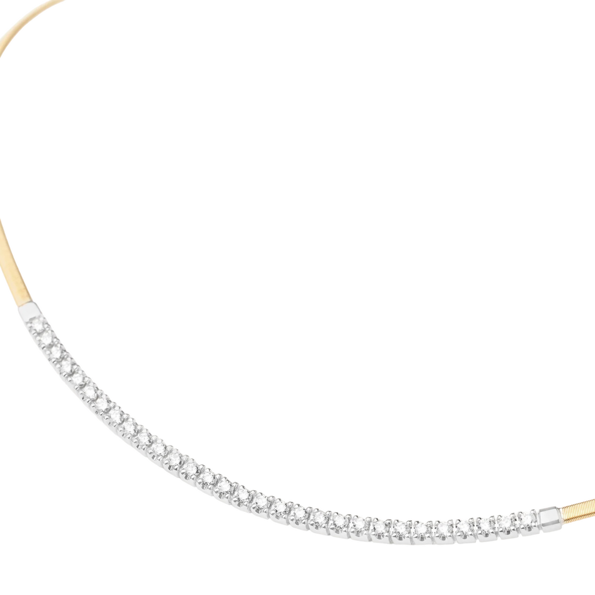 Marco Bicego - Masai 18K Yellow Gold Single Strand Coil Collar With Diamond Bar | Manfredi Jewels