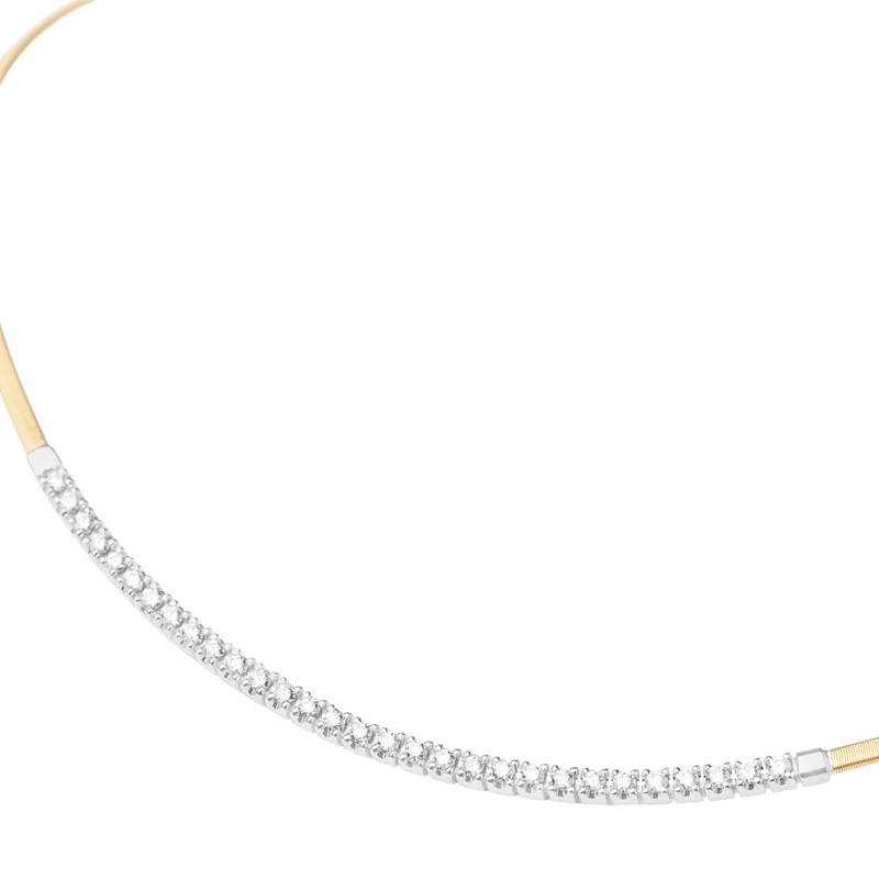 Masai 18K Yellow Gold Single Strand Coil Collar With Diamond Bar