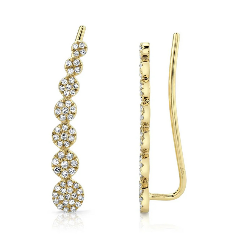14K Yellow Gold 0.25ct Diamond Ear Crawler Earring