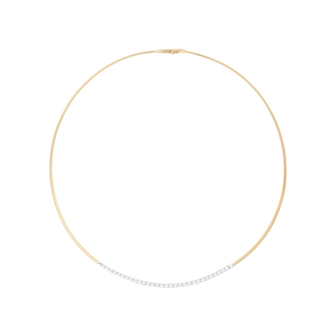 Masai 18K Yellow Gold Single Strand Coil Collar With Diamond Bar