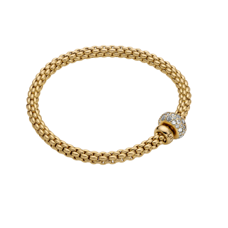 Solo 18K Yellow Gold & Diamond Rondel Bracelet