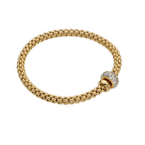 Solo 18K Yellow Gold & Diamond Rondel Bracelet