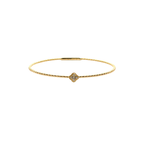 14K Yellow Gold & Diamond Flexible Bangle