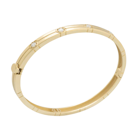 Miseno Baia Sommersa bangle in 18K Yellow Gold with White Diamonds