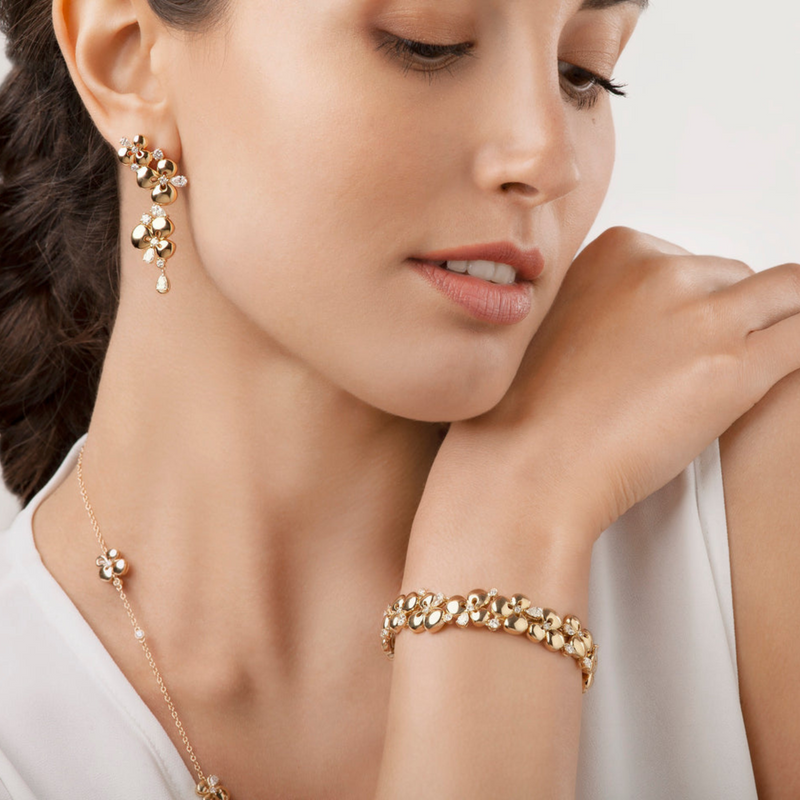 Ischia 18K Yellow Gold Diamond Long Drop Earrings
