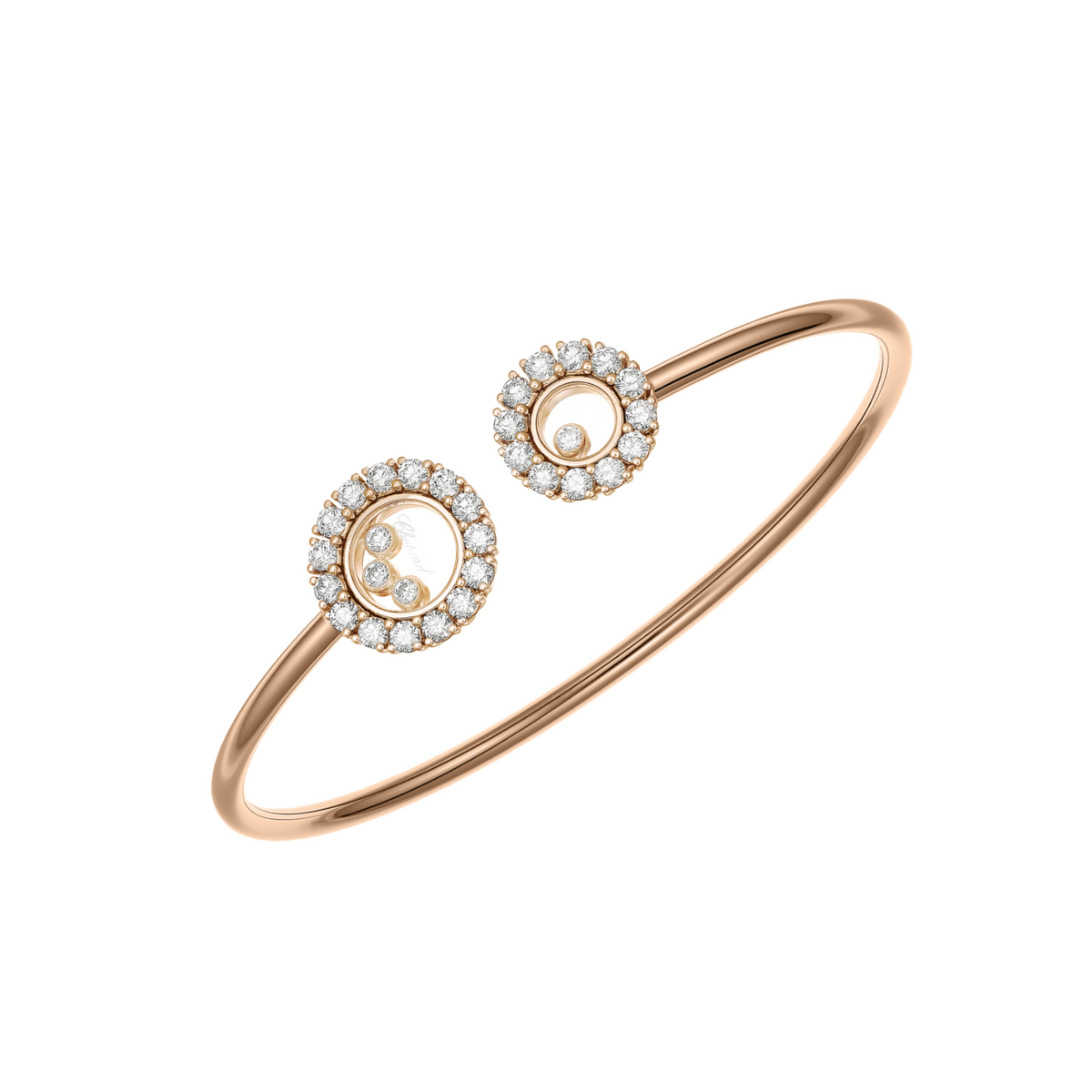 Chopard Jewelry - Happy Diamonds Ethical Rose Gold Diamond Bangle Bracelet | Manfredi Jewels