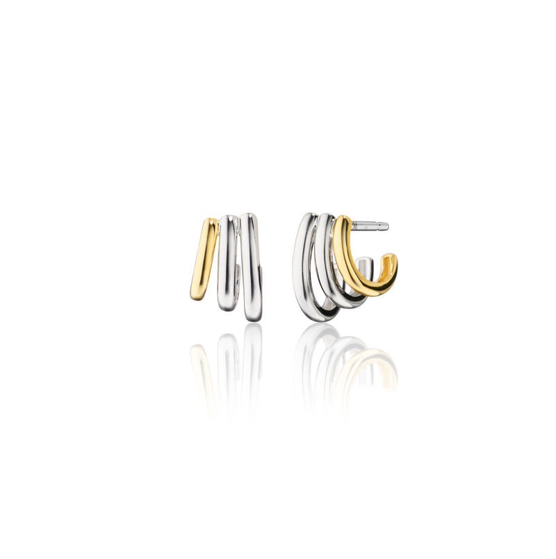 Sterling Silver & Yellow Gold Hoop Earring