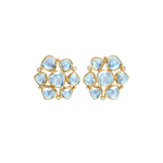 Blue Moon 18K Yellow Gold Moonstone & Diamond Cluster Earrings