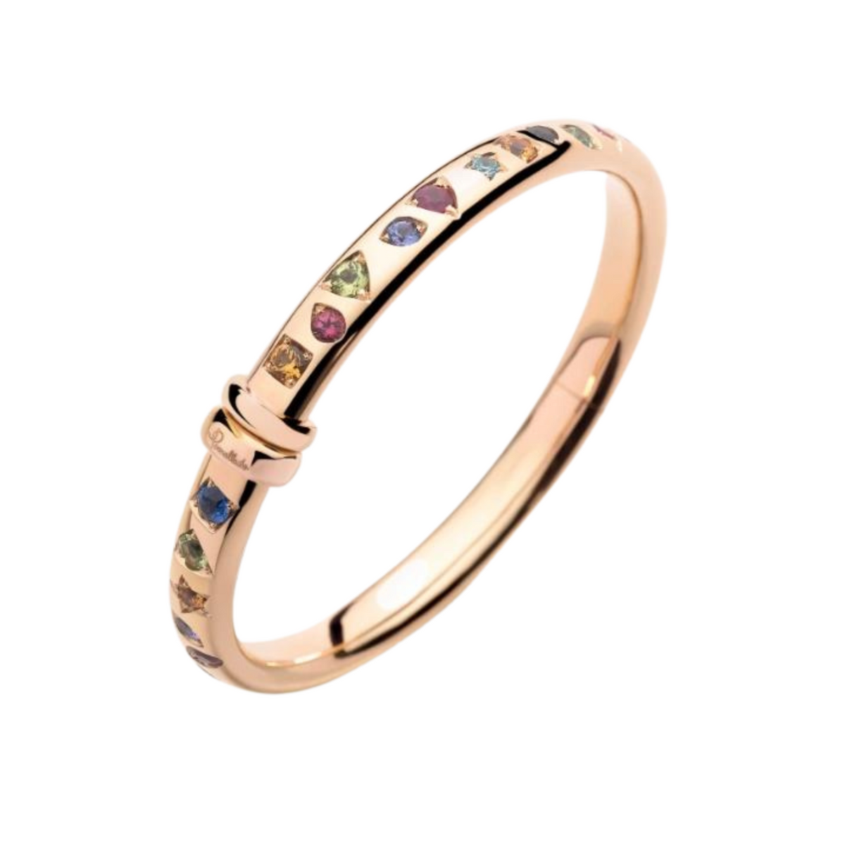 Pomellato Jewelry - Iconica Colour 18K Rose Gold Mixed Gemstones Bangle Bracelet | Manfredi Jewels