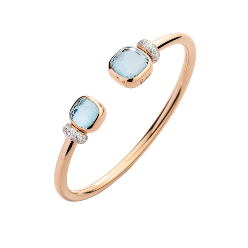 Nudo 18K Rose Gold Blue Topaz & Diamond Bracelet