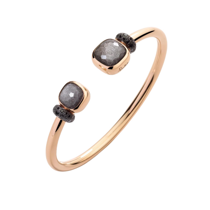Pomellato Jewelry - Nudo 18K Rose Gold Obsedian & Black Diamond Bracelet | Manfredi Jewels