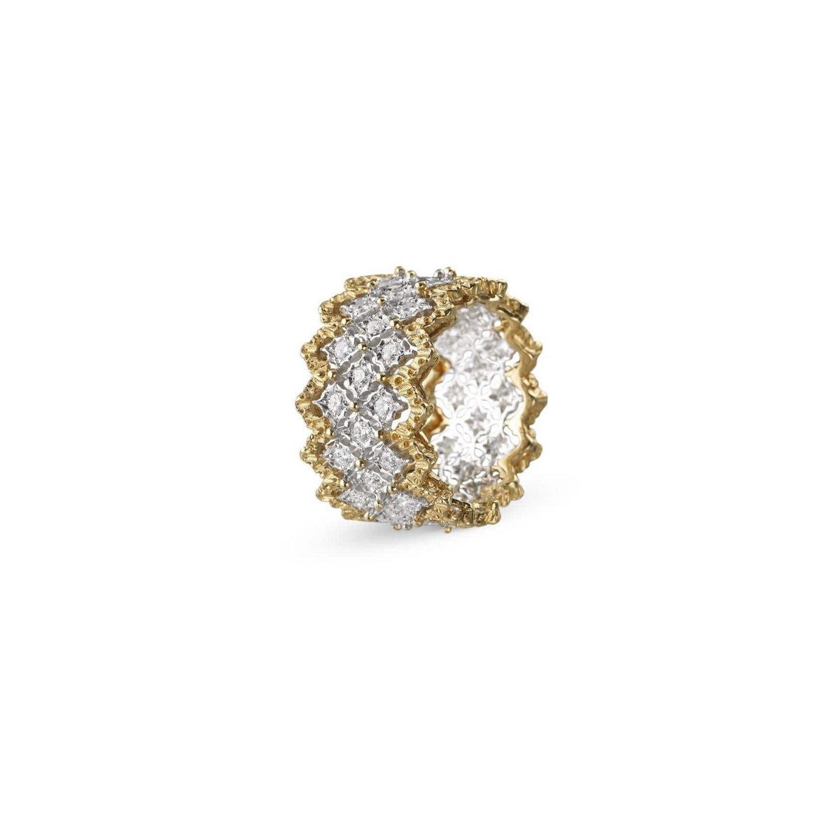 Buccellati Jewelry - Rombi Eternelle 18K Yellow & White Gold Diamond Ring | Manfredi Jewels