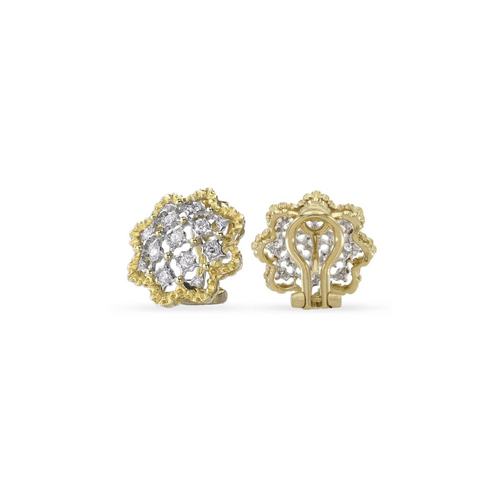Rombi 18K Yellow & White Gold Diamond Earrings