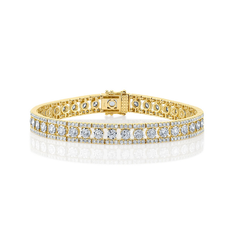 Stella 14K Yellow Gold 4.70 ct Diamond Pavé Tennis Bracelet