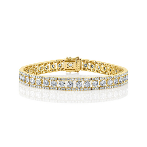 Stella 14K Yellow Gold 4.70 ct Diamond Pavé Tennis Bracelet