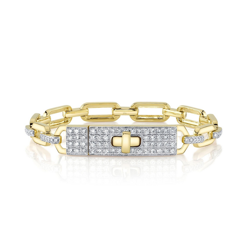 Kate 14K Yellow Gold 1.74 ct Diamond Link Lock Bracelet