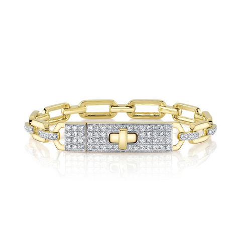 Kate 14K Yellow Gold 1.74 ct Diamond Link Lock Bracelet