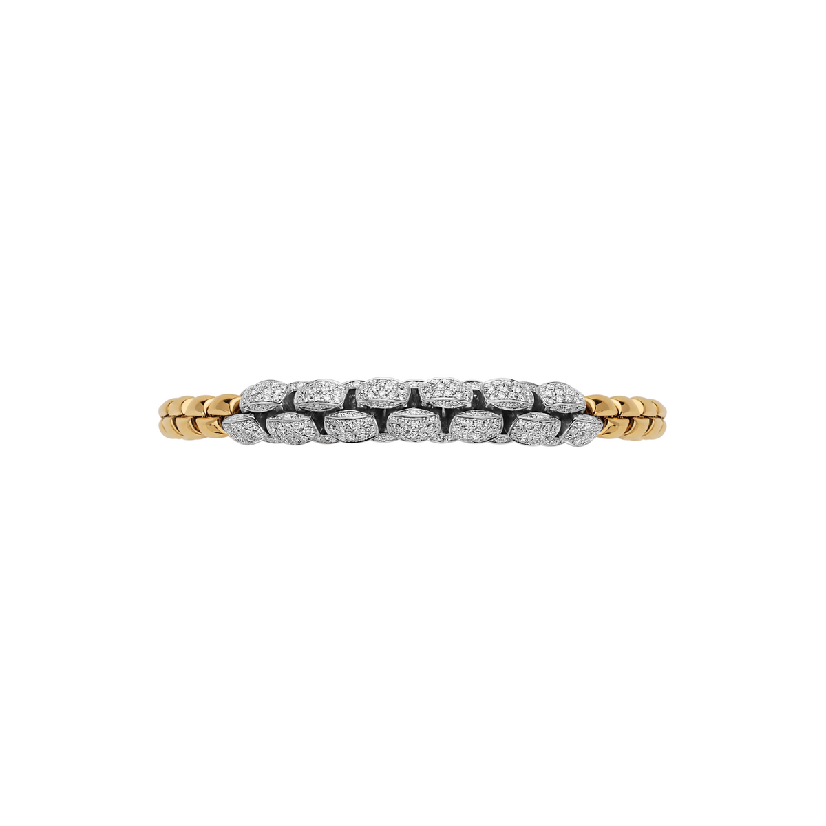 Fope Jewelry - Eka 18K Yellow & White Gold Diamond Pavé Chain Flex’it Bracelet | Manfredi Jewels