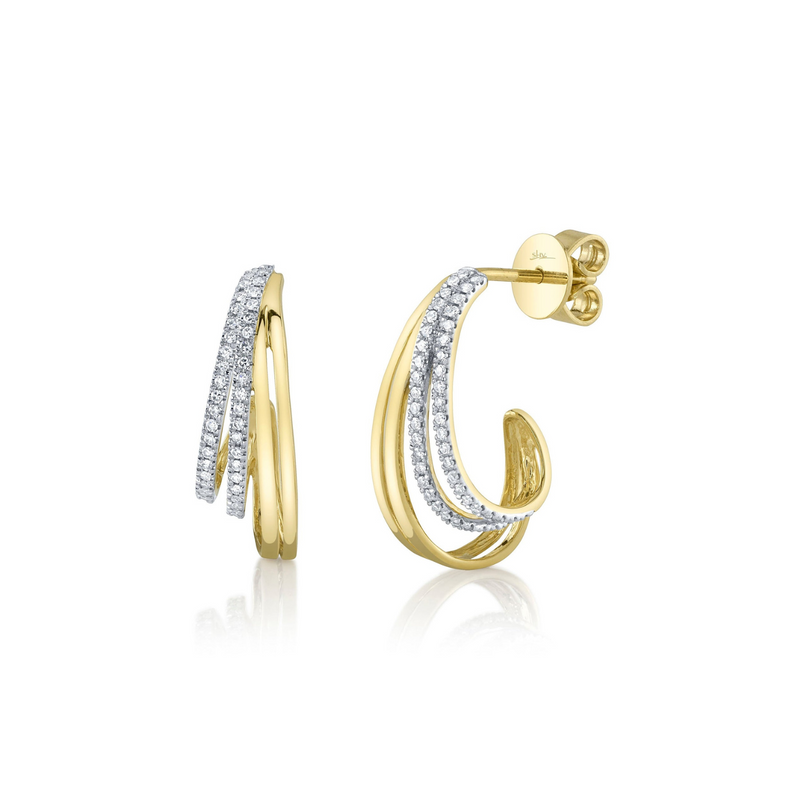 Kate 14K Yellow Gold Double Hoop Diamond Earrings