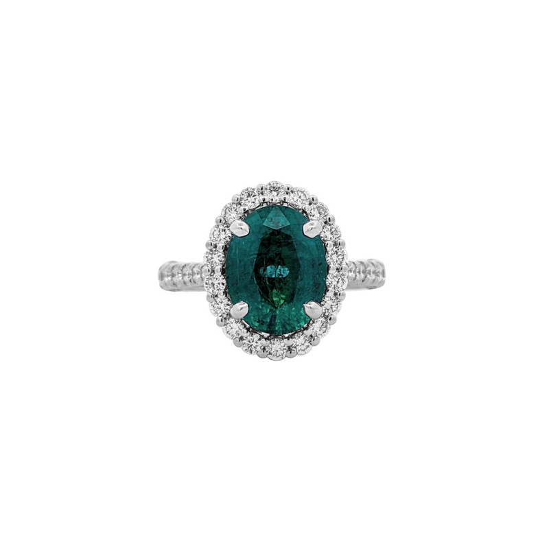Manfredi Jewels Jewelry - White Gold Emerald & Diamond Ring | Manfredi Jewels