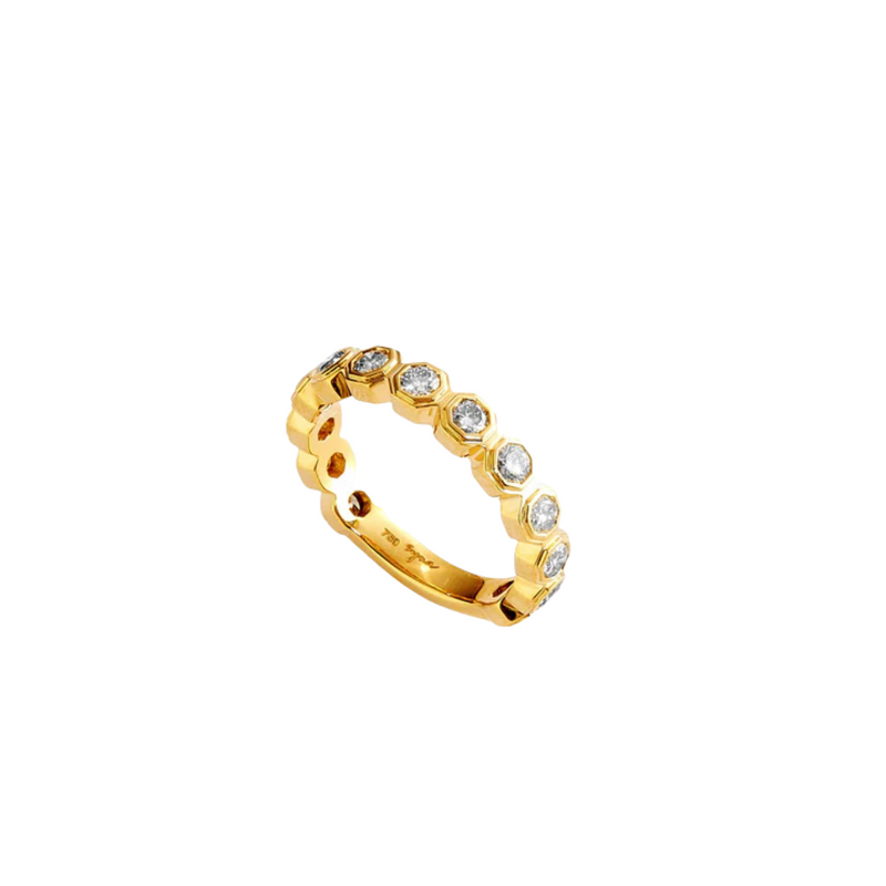 18K Yellow Gold & Diamond Octa Band
