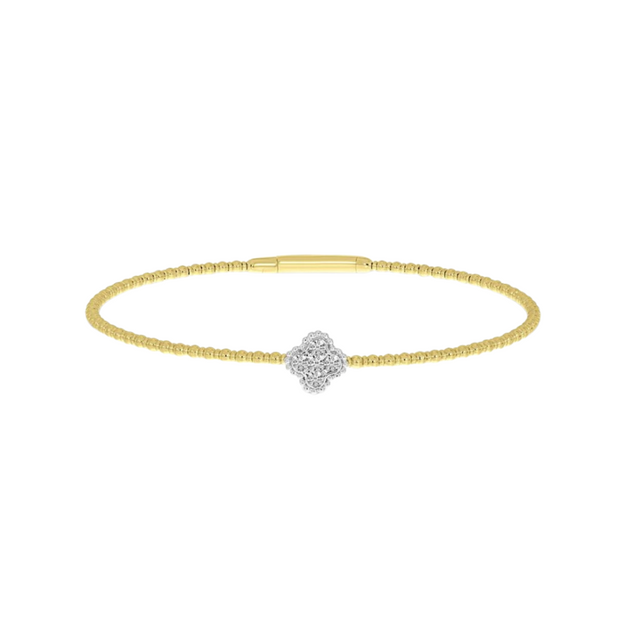 Manfredi Jewels Bracelet - 14K Yellow Gold & Diamond Flexible Motif Bangle | Manfredi Jewels