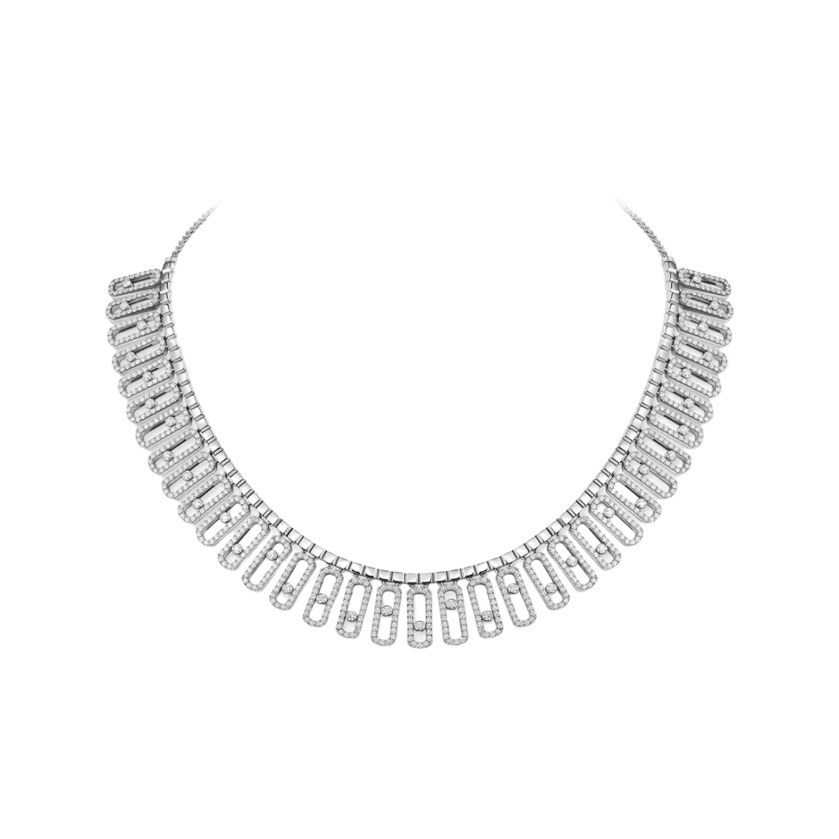 Messika Jewelry - Move 18K White Gold & Diamond Iconica Pavé Necklace | Manfredi Jewels
