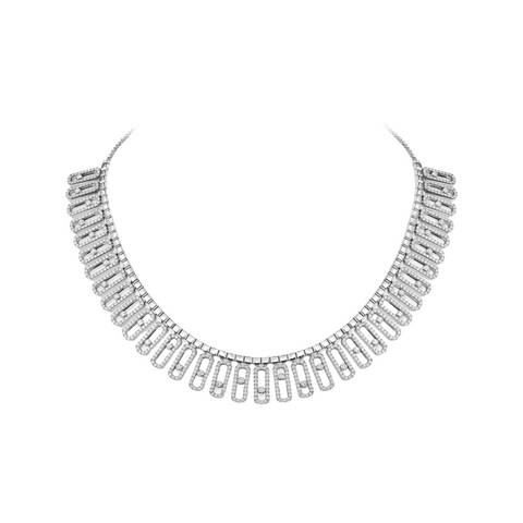 Move 18K White Gold & Diamond Iconica Pavé Necklace