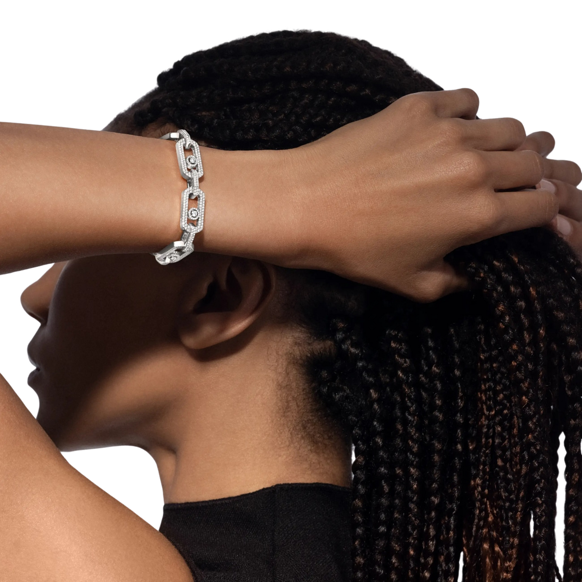 Messika Jewelry - So Move 18K White Gold XL Pavé Diamond Bracelet | Manfredi Jewels