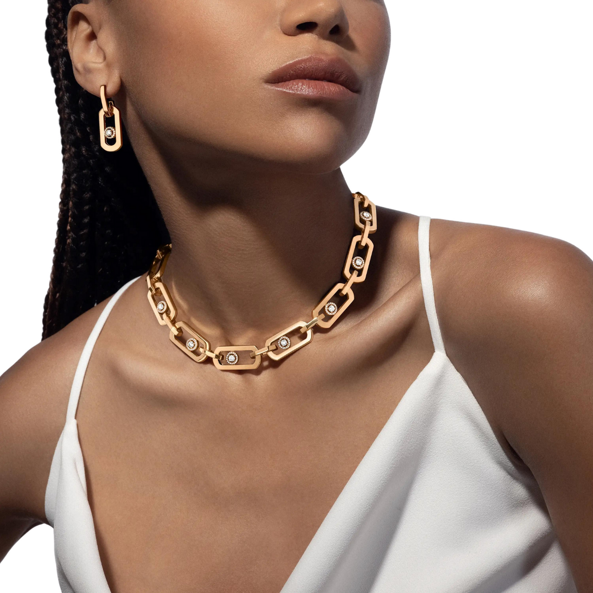Messika Jewelry - So Move 18K Yellow Gold XL Pendant Diamond Drop Earrings | Manfredi Jewels