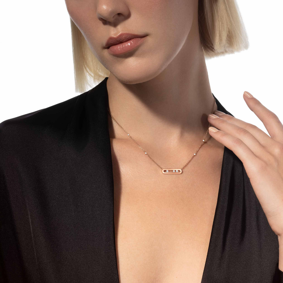 Messika Jewelry - Baby Move 18K Rose Gold Diamond Necklace | Manfredi Jewels