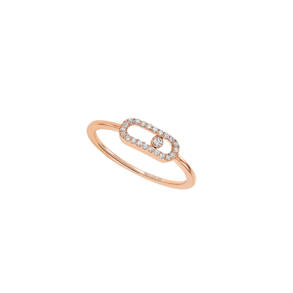 Messika Jewelry - Move Uno 18K Rose Gold Diamond Pavé Ring | Manfredi Jewels