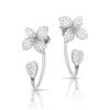 Petit Garden 18K White Gold Pavé Diamond Small Flower Pendant Earrings