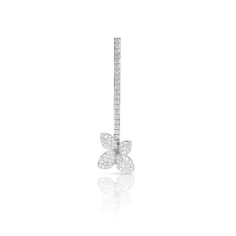 Heart to Earth 18K White Gold Pavé Diamond Single Earring