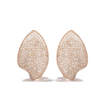 Giardini Segreti 18K Rose Gold Pavé White and Champagne Diamond Petal Stud Earrings