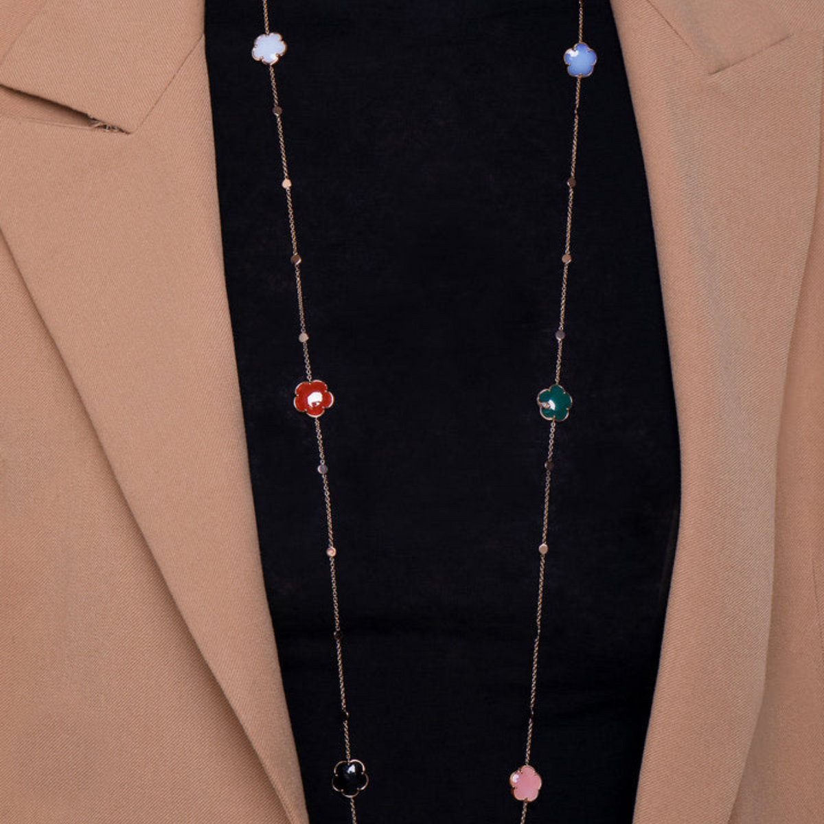 Pasquale Bruni Jewelry - Petit Joli 18K Rose Gold Bouquet Sautoir Mixed Gems & Diamond Necklace | Manfredi Jewels