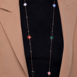 Petit Joli 18K Rose Gold Bouquet Sautoir Mixed Gems & Diamond Necklace