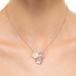 Bouquet Lunaire 18K Rose Gold Grey, White & Pink Moonstone Diamond Necklace