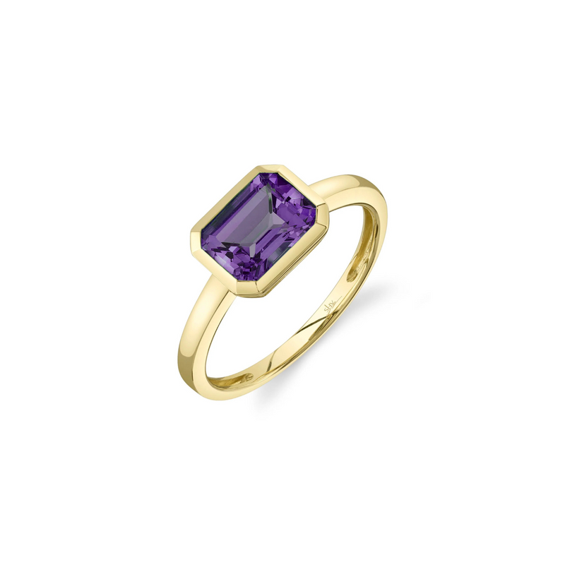 14K Yellow Gold 1.18ct Amethyst Ring