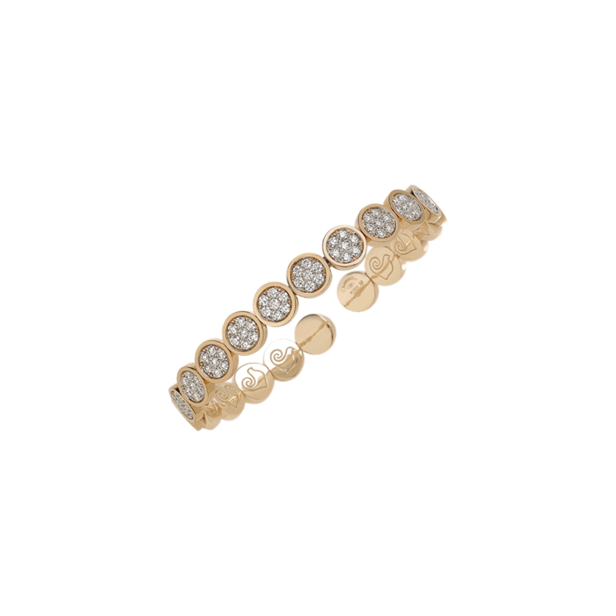Chantecler Capri Jewelry - Paillettes 18K Rose Gold Diamond Pave Bracelet | Manfredi Jewels