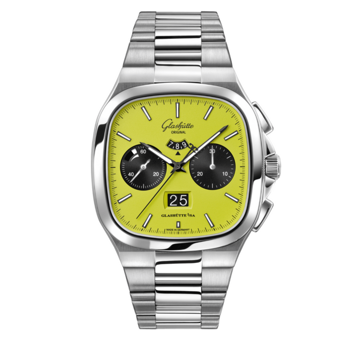 Glashütte Original Watches - SEVENTIES CHRONOGRAPH PANORAMA DATE FUSION LIME GREEN | Manfredi Jewels