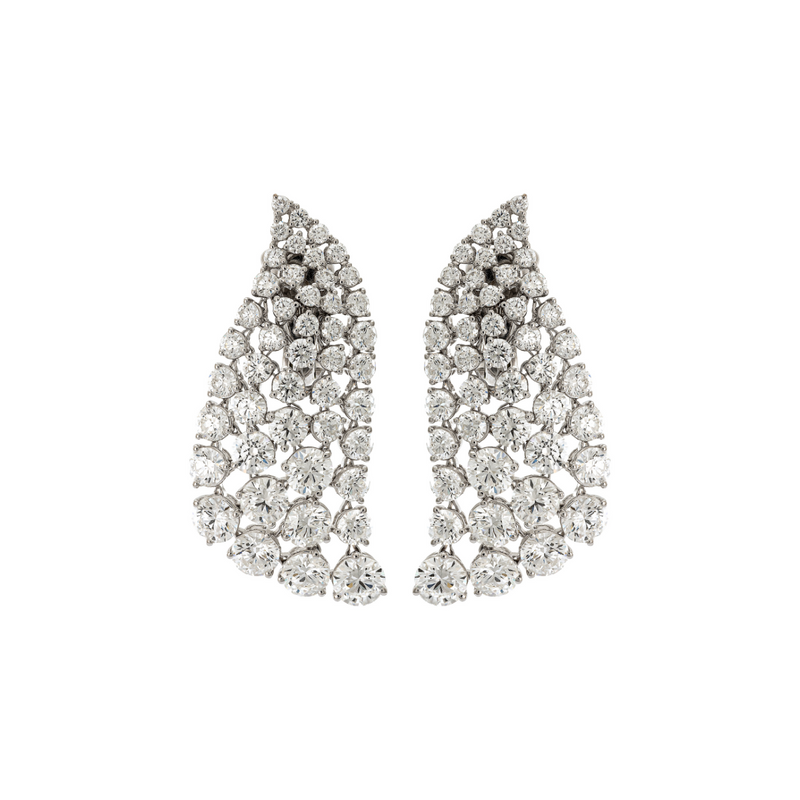 18kt White Gold Diamond Earrings